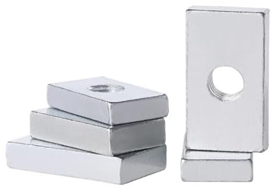 Handmutter 5-50 st M3 M4 M5 M6 M8 fyrkantsmutter Förzinkat kolstål rektangulära muttrar Tunna glidblocksmuttrar Aluminiumprofiltillbehör(M8x13x20x5mm-10pcs)