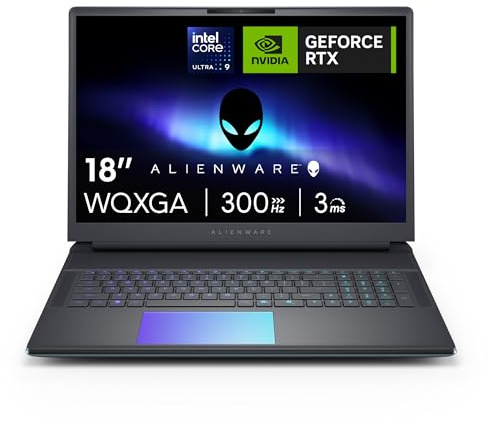Alienware 18 Area-51 Laptop Gaming 18 WQXGA 300Hz G-Sync, Intel Core Ultra 9 275HX Series 2, Nvidia GeForce RTX 5080, 32GB DDR5 RAM, 2TB SSD, Windows 11 Home, Cryo-tech, AlienFX RGB QWERTY