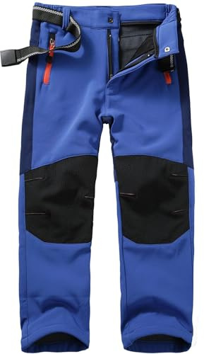 Pantalon de ski softshell pour enfant - Pantalon cargo doublé - Pantalon thermique - Pantalon de neige - Pantalon d'hiver - Pantalon de randonnée
