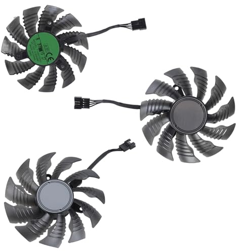 QUEENYARD Ventilador de refrigeración para tarjeta gráfica de 4 pines DC12V para RTX3070ti 3080 3090, gestión eficaz del calor en sistemas informáticos T129215SU Ventilador de tarjeta gráfica de