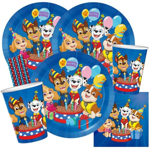 Paw Patrol partyset, 36 delar för 8 barn