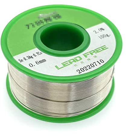 JZK 100g 99Sn 0,3Ag 0,7Cu Alambre de soldar Sin plomo 0,6 mm estaño cable alambre de soldar Con soldadura con núcleo de colofonia cable
