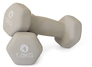 AFH Webshop Gymnastikhanteln | Hanteln | NEOPRENE | Kurzhanteln | Paar | 2 x 1,00 kg | hell-grau oder hell-blau je nach Verfügbarkeit