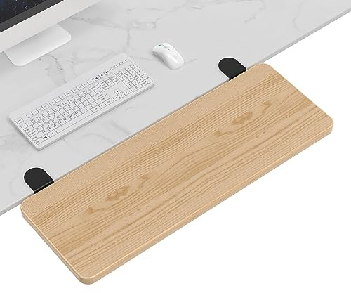 OUGIC Ergonomische Schreibtisch-Verlängerung, 75 x 24 cm, stanzfreie Klemme, faltbare Tastatur-Schubladenablage, Tisch-Halterung, Armlehne, Computer-Ellenbogen-Armstütze