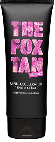 The Fox Tan - Rapid Accelerator - Bräunungsbeschleuniger ohne Selbstbräuner mit Beta-Carotin, Bräunungslotion für Gesicht und Körper, für Sonne und Solarium, vegan und tierversuchsfrei, 180 ml