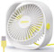 EasyAcc USB Desk Fan - Powerful 5.9m/s Mini Desktop Fan With Multiple Speeds, Silent Cooling for Home Office - White