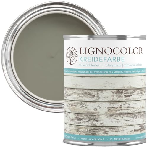 Lignocolor Kreidefarbe Shabby Chic Lack Landhaus Stil Vintage Look Chalky 1kg (Olive 092)