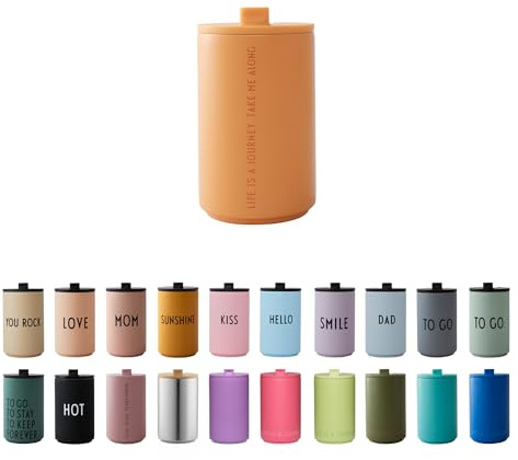 Design Letters Thermobecher | Thermobecher kaffee to go | Kaffeebecher To Go aus Edelstahl doppelwandig isoliert, auslaufsicher | Geschenke für frauen, Männer | Travel mug | 350 ml