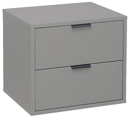 DEINE TANTE EMMA Bonnie/KO_02 Kreidegrau matt Lack Nachtkommode Beistellkommode Kommode ca. 51 x 47 x 45 cm