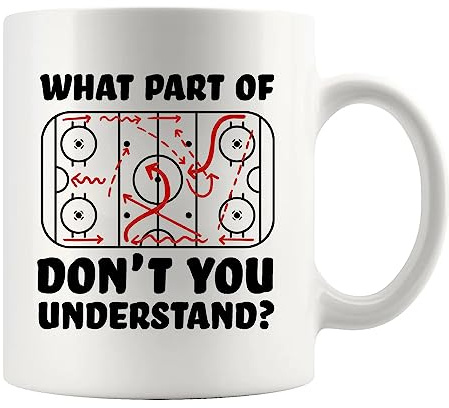 Panvola What Part of Don't You Understand Hockey Player Gifts Funny Sarcastic Coach Gifts For Hockey Ceramic Coffee Mug 11 oz White Novelty Drinkware