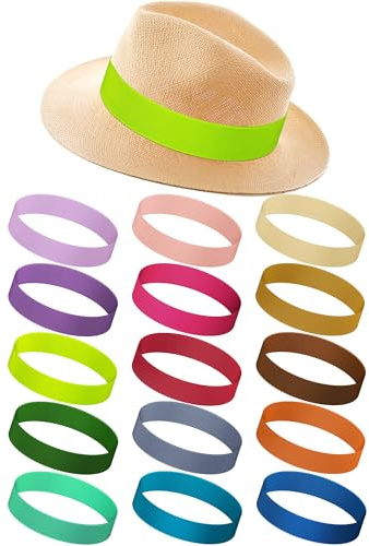 Liitrsh Lot de 15 rubans extensibles pour chapeau Panama, cowboy occidental, chapeaux de paille – Accessoires pour homme et femme