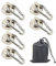 TAFACE 6 ganchos magnéticos, 1 bolsa de almacenamiento, mosquetón magnético, gancho magnético giratorio, gancho magnético de metal de neodimio, adecuado para cocina, almacén, baño