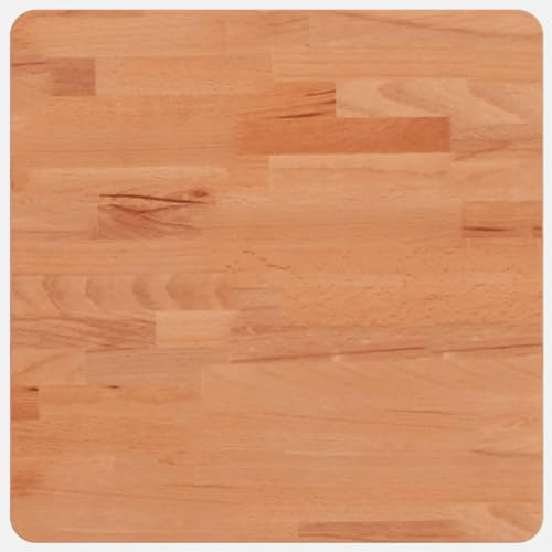 vidaXL Tischplatte, Quadratisch Holzplatte mit 4 abgerundeten Ecken, Holztischplatte Ersatzplatte für Couchtisch, Massivholztischplatte Platte, 40x40x2,5 cm Massivholz Buche