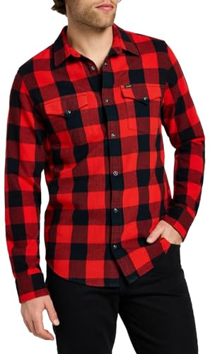 Lee Clean Western Shirt Camiseta para Hombre, Rojo (True Red), XL