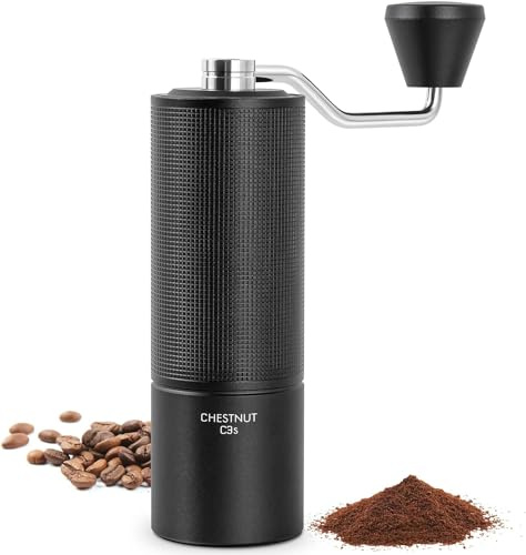 TIMEMORE Chestnut C3S - Macinacaffè manuale con impostazione di macinatura regolabile, in acciaio inox S2C, macinacaffè conico, per espresso e francese
