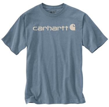 Carhartt Relaxed Fit Heavyweight Short-Sleeve Logo Graphic T-Shirt, Camiseta Work Utility, Hombre, Azul, XS