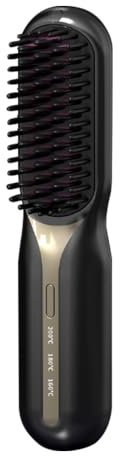 Upgraded Cordless Hair Straightener Brush, Portable Mini Straightening, Lightweight, Multifunctional Comb -Professional Negative Ion Anti-Scalding Styling for Women, Beard Straightener for Men (Black)