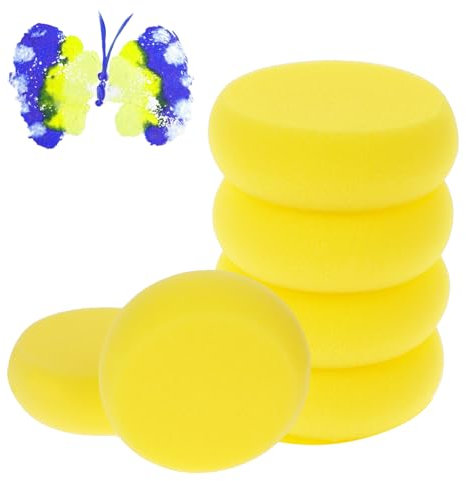 Bewudy Runder Malschwamm, Malschwamm Schule SchwäMmchen Schule Runder Synthetischer Kunst Schwamm Saugfähig Schwämme Schwammpinsel Kinder Für Handwerk Hobbys Aquarell Ton (6)