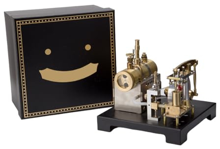 BuildCubes Kit de construction de machine à vapeur, modèle entièrement métallique d'une machine à vapeur stationnaire avec chaudière horizontale, kit pédagogique scientifique pour adultes et