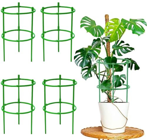 ARTGUTS Tomaten Rankhilfe, 4er Set Verstellbarer Höhe Pflanzenstützring käfighalter,Rankhilfe Garten,Garden Pflanzen Rankhilfe Kunststoffkreis, für Tomaten, Gurken,Sedum Pflanzenanbau