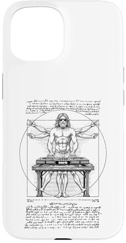 DJ Giradischi Vitruviano Uomo Leonardo Da Vinci Club Music Custodia per iPhone 15