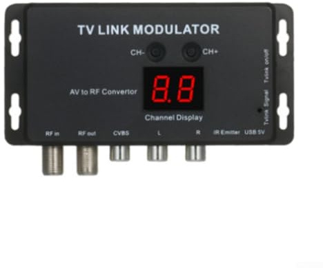 TM70 Micros Modulador, AV a RF Convertidor Canal Display 38KHz/56KHz Dispositivo de salida de audio y video, para SLX y TV-Link