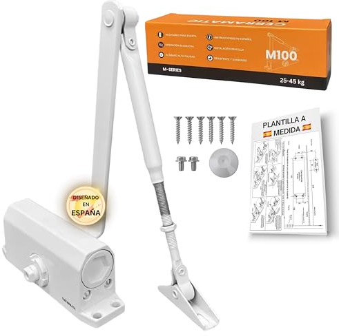 CERRAMATIC M-100, Cierrapuertas automatico, muelle puerta con brazo articulado hidráulico, muelle cierrapuertas de 25-40kg, cierre puerta, cierra puertas automatica.