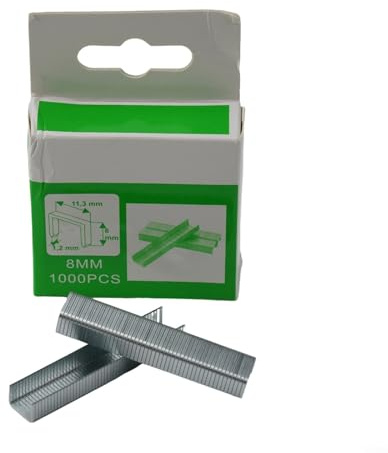 1000 clavos engrapadores en forma de T en forma de U para fijación de muebles de madera, encuadernación de alambre, embalaje y decoración de interiores (8 mm)