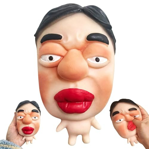 Pimple Popper Toy Set, Ultra Soft Cute Face Pimple Popping Fidget Toys, Nachfüllbares Pickelspielzeug mit sensorischer Creme, Silikon Squishy Squeeze Toys für Stressabbau & Angstabbau (A)