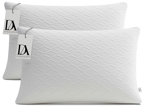 DON ALGODON - Almohada Viscoelastica Pack 2 Almohadas 75 cm - Tejido Strech Suavidad Máxima Transpirable - Relleno 100% Copos Viscoelásticos Memory Foam Termorregulable - Firmeza Media-Alta