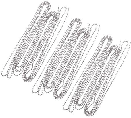 YARNOW Set da 3 Catena Sfere in Acciaio Inossidabile Regolabile da 2,4 Mm con 10 Connettori, per Creazione di Collane e Portachiavi Personalizzati