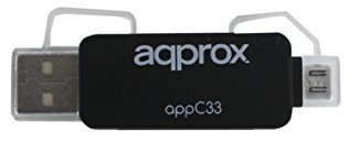 Approx APPC33 - Adaptador para Tarjeta SD/Micro SD/MMC con USB y Micro USB, Color Negro