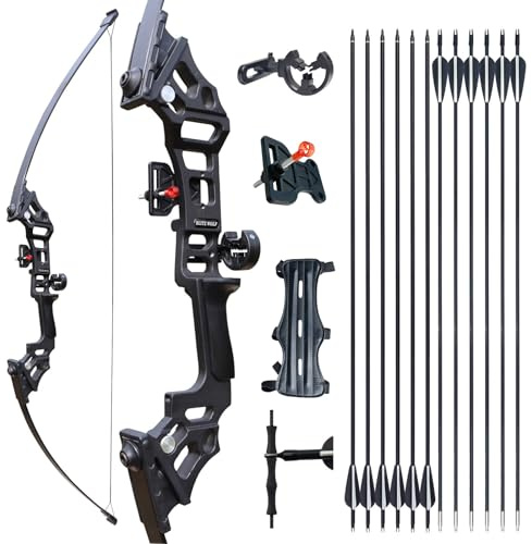 Archery Bows for Adults, Takedown Aluminum Alloy Riser Bow and Arrow Set for Adults Beginners, 30 40 Lbs Right Hand Archery Set with 12 Arrows Recurve Kit