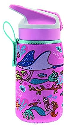 LAKEN Tritan Junior 0.45 - Botella de tritan unisex con cierre de suma de 0,45 l y funda de neopreno, color rosa