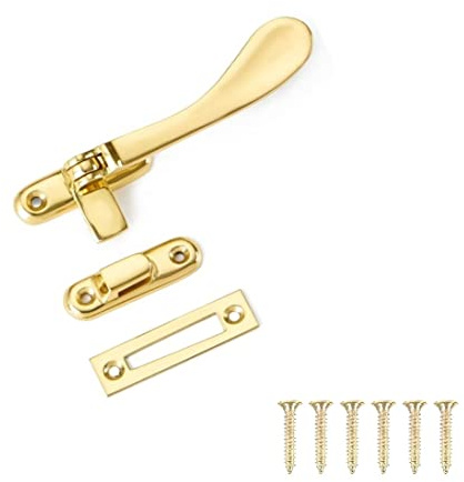 TERF® 100 mm, diseño victoriano tradicional de latón pulido, marco rápido para ventana, 100 mm, incluye tornillo de fijación, paquete de 1