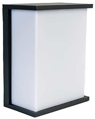 Grafner Aluminium Wandlampe anthrazit, IP44, 2x E27 Fassung, ideal für smarte LED-Leuchtmittel, pulverbeschichtet, Wandleuchte eckig Wand Lampe Außen Außenwandleuchte 2 flammig spritzwassergeschützt