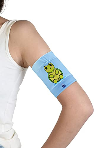 Dia-Band niños brazalete de mantenimiento y protección para sensor de glucemia Freestyle Libre, Medtronic, Dexcom o Omnipod – Banda para diabética cómoda y reutilizable. (Junior.S (18-20 cm))
