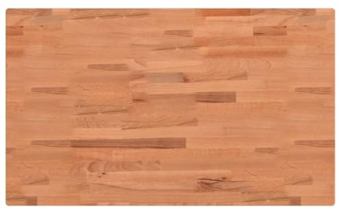 vidaXL Tischplatte, Holzplatte Holztischplatte Rechteckig, Ersatzplatte Platte für Beistelltisch Bartisch, Massivholztischplatte Schreibtischplatte, 100x60x4 cm Massivholz Buche