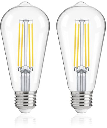 FLSNT Lampor med ljussensor från skymning till gryning 60W motsvarande, 7 W ST64 LED-lampa E27 kall vit 5 000K, automatisk på/av, utomhussäkerhetslampor för gård, balkong, 2 st