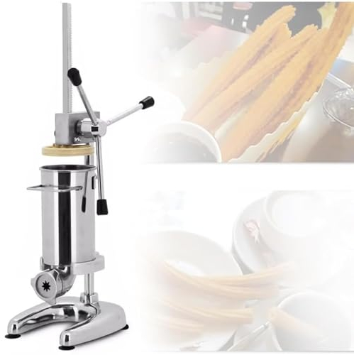 Máquina para Hacer Churros Manual, máquina para Hacer Churros de Donuts españoles comerciales, máquina para Hacer Churros españoles Verticales de Acero Inoxidable, máquina,3l