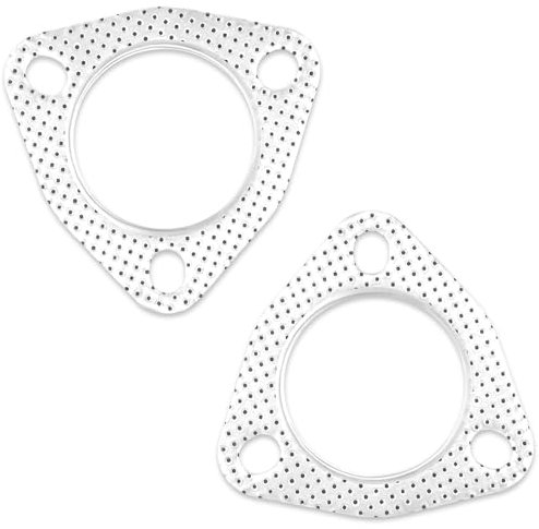 2pcs Exhaust Gasket, 2.5 Inch 3 Bolt Exhaust Flange Gasket Multifunctional Manifold Header Muffler Catalytic Converter Gasket Automotive Exhaust Gasket Replacement Car Accessories