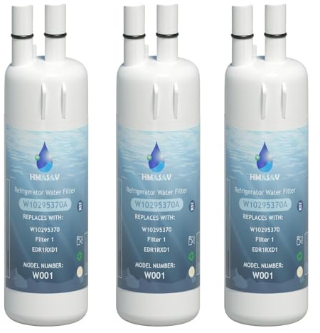 HMASAV W10295370A Water Filter Replacement, Compatible with Whirlpool EDR1RXD1, Everydrop Filter 1, EDR1RXD1B, W10295370, WHR1RXD1, KAD1RXD1, P4RFKB2, P8RFWB2L, 46-9930, 46-9081 3PACK