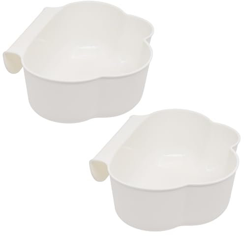 Mritrit 2 Pack Small Hanging Storage Baskets Plastic Hanging Kitchen Bins Food Waste Bins with Cute Appearance for Small Kitchens Food Scraps and Veg Peelings Cloud-Shaped (White)