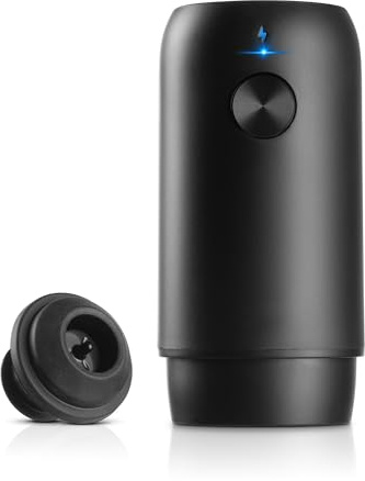 HIC Kitchen Bar Electric Wine Preserver and Stopper Set, Includes Vacuum Pump, Reusable Bottle Stopper, and USB-C Charging Cord