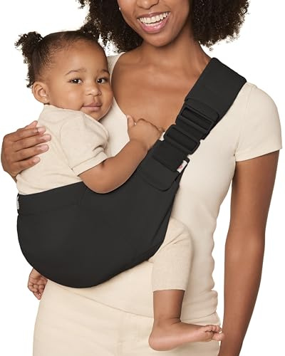 Ergobaby Upsie Hip Sling – Onyx Black Baby Carrier – Lightweight, Adjustable Sling for Toddlers – Breathable & Ergonomic Design