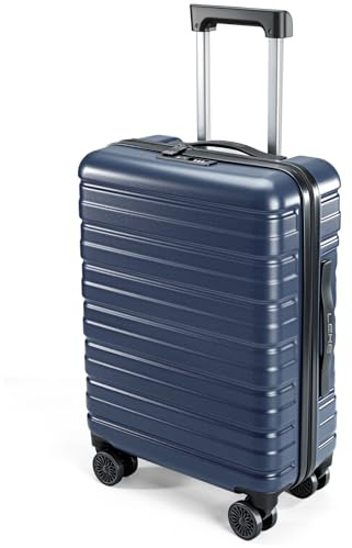 Lekebobor Handgepäck Koffer 55x40x20cm, Leicht Handgepäck Trolley mit TSA Schloss und 4 Silent Spinner Rädern, Hartschalenkoffer Klein für Ryanair, Lufthansa, Eurowings, 40L, Blau