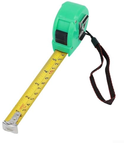 3 Meter Steel Tape Measure with Dual Scale Metric and Inch, Carbon Steel Blade with Safety Edge, Shockproof ABS Housing with Anti Drop Lanyard and Secure Dual Brake Locking System