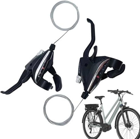 Generisk 9-växlad cykelväxelspak – 19 x 24 x 6 cm, par mountainbikeväxelspakar, 3 x 9 integrerade | växelspak och växelriktare av aluminiumlegering för | Utrustssats för racercyklar Od
