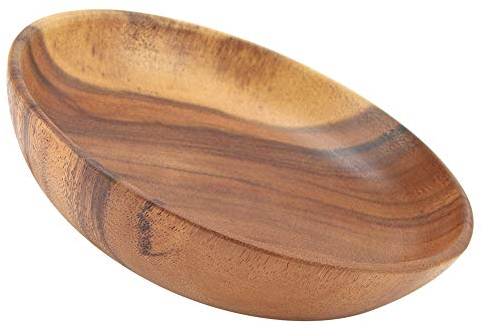 8inch Hölzerne Schüssel, Akazienholz Salatschüssel Handgefertigte Schüssel für Salat, Suppe, Reis und Obst, Dessertteller Tablett für Küche Esszimmer(20 x 4,5 cm)