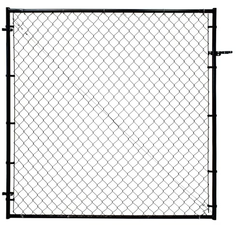 Adjust-A-Gate Adjustable Chain Link Square Corner Complete Gate Kit, Fit-Right, Black, 6'H